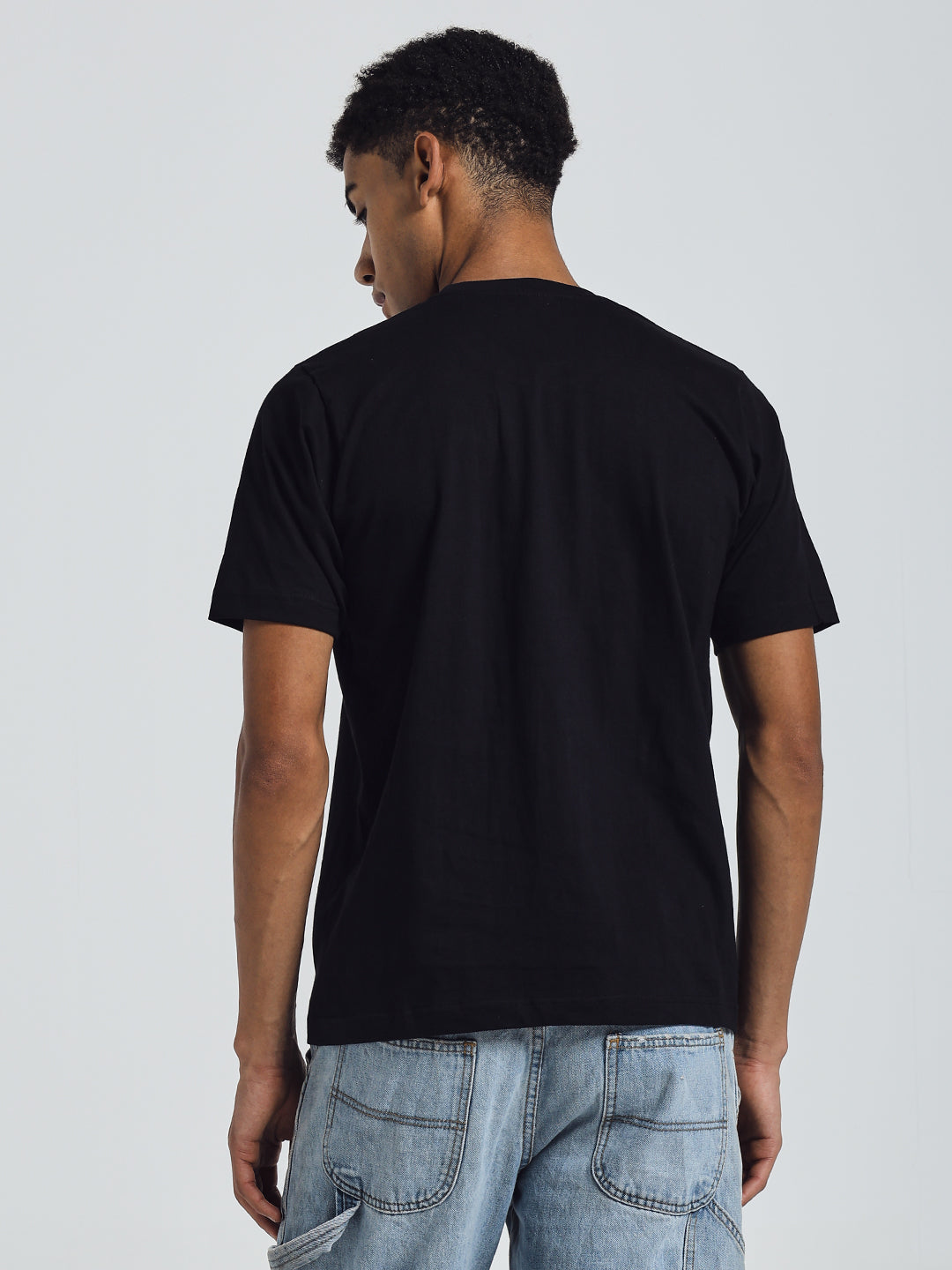 Black Regular Fit Round Neck Cotton T-Shirt – Beer Print
