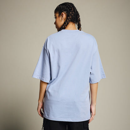 Grey Oversized Cotton T-Shirt for Women – Round Neck | Minimal & Comfy