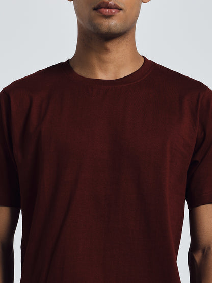 Maroon Regular Fit Cotton T-Shirt – Funny & Bold Hindi Print