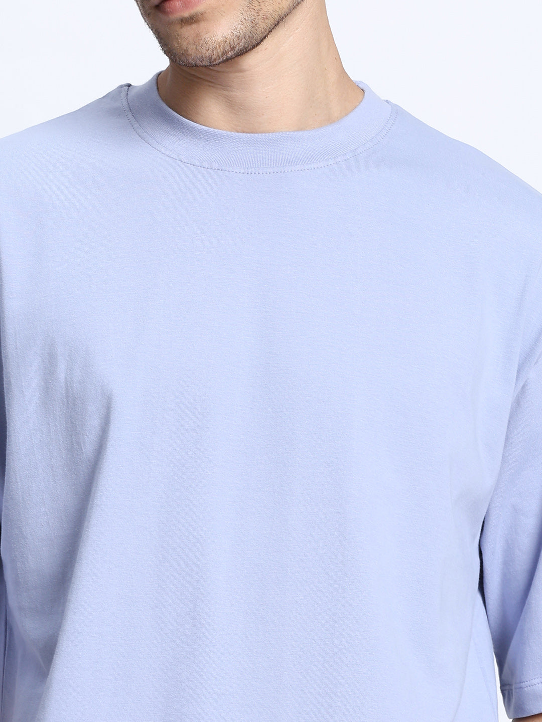 Grey Oversized Round Neck Cotton T-Shirt for Men & Women