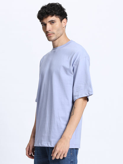 Grey Oversized Round Neck Cotton T-Shirt for Men & Women