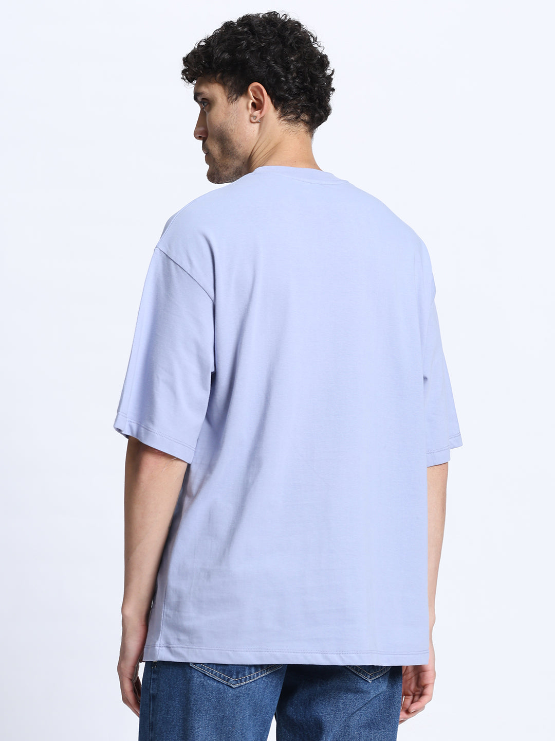 Grey Oversized Round Neck Cotton T-Shirt for Men & Women